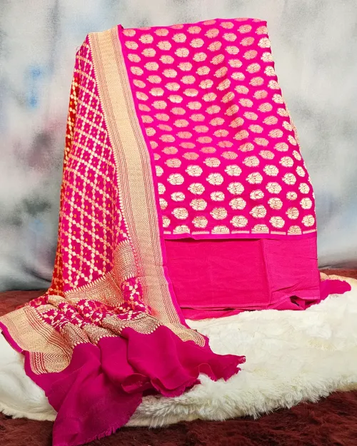 Rani Zari Work Unstitched Georgette Suit Set