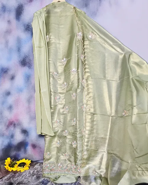 Light Green Stone Work Suit