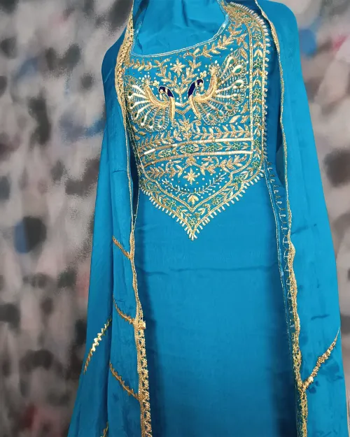 Firozi Stone Work Organza Suit