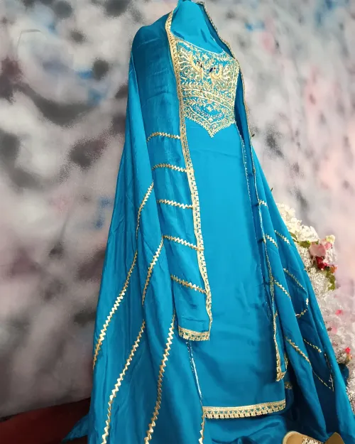 Firozi Stone Work Organza Suit