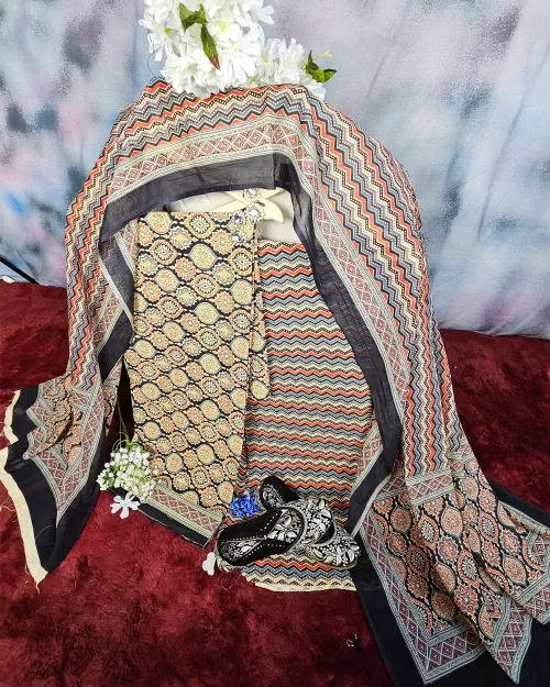 Black Color Cotton Casual Suit