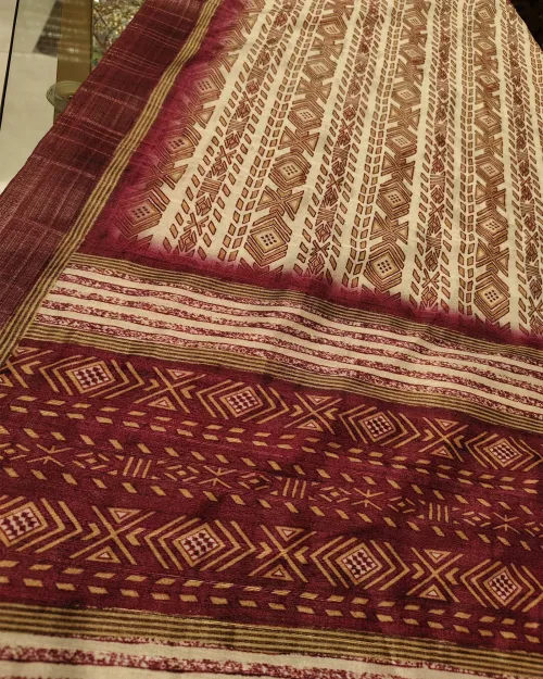 Rust Color Tussar Cotton Simple Style Suit