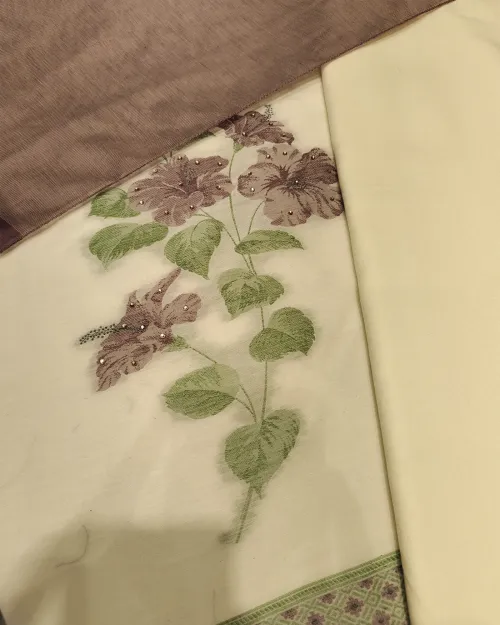 White Cotton Fabric Suit