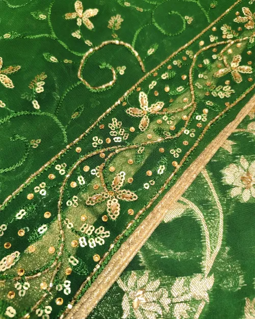 Bottle Green Stone & Zari Work Suit