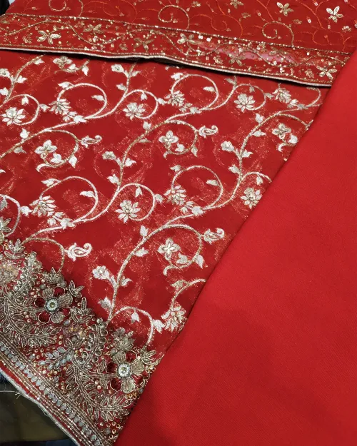 Red Color Stone & Zari Work Suit