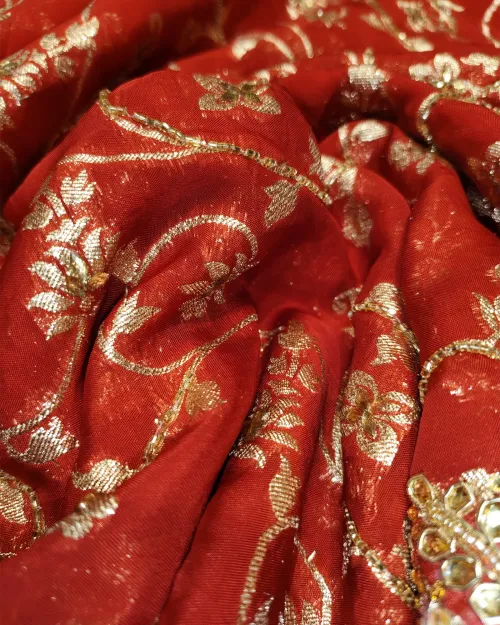 Red Color Stone & Zari Work Suit