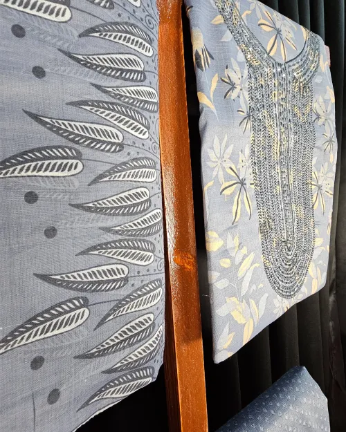 Grey Color Cotton Suit