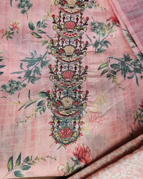 Pink Color Cotton Suit