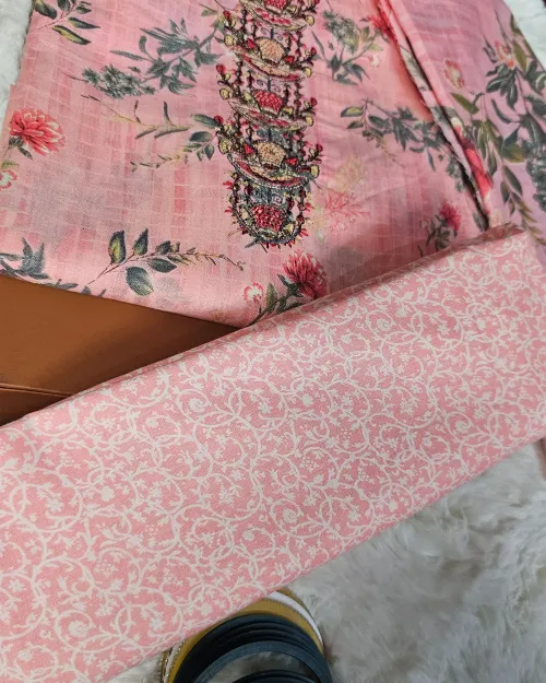 Pink Color Cotton Suit