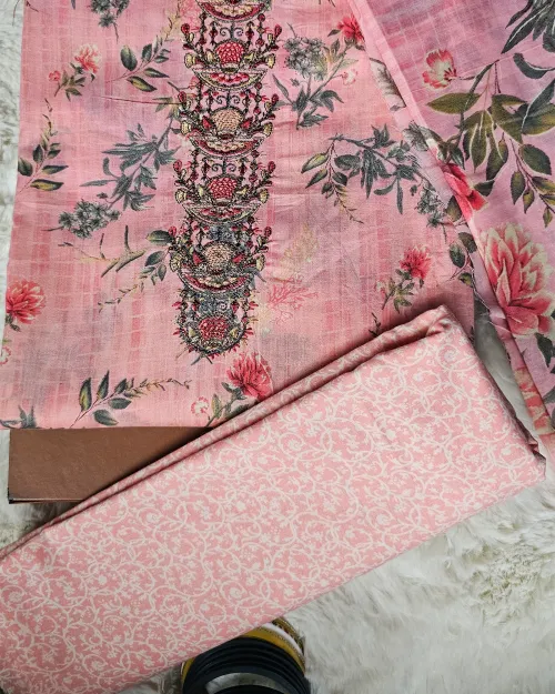 Pink Color Cotton Suit