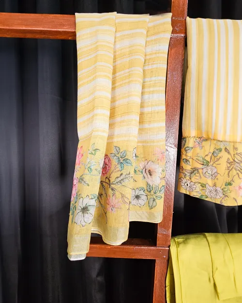 Yellow Cotton Fabric Suit