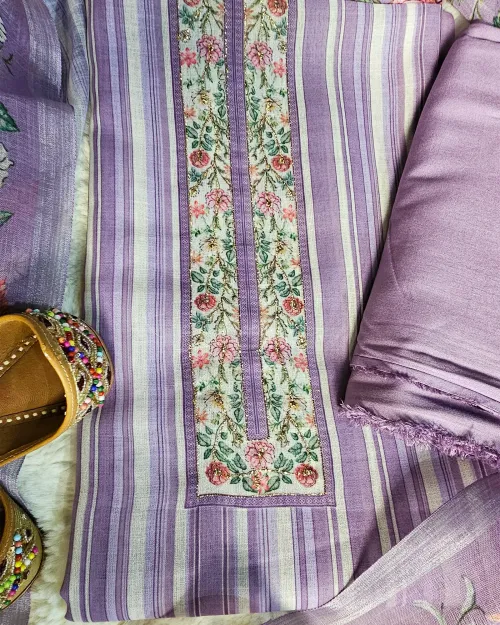 Mauve Cotton Fabric Unstitched Suits