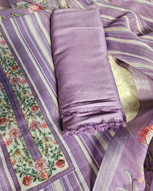 Mauve Cotton Fabric Unstitched Suits