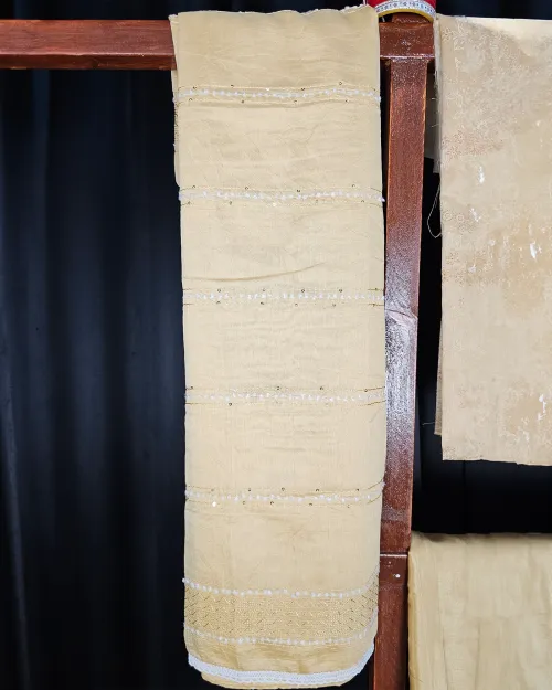 Beige Embroidered Work Suit