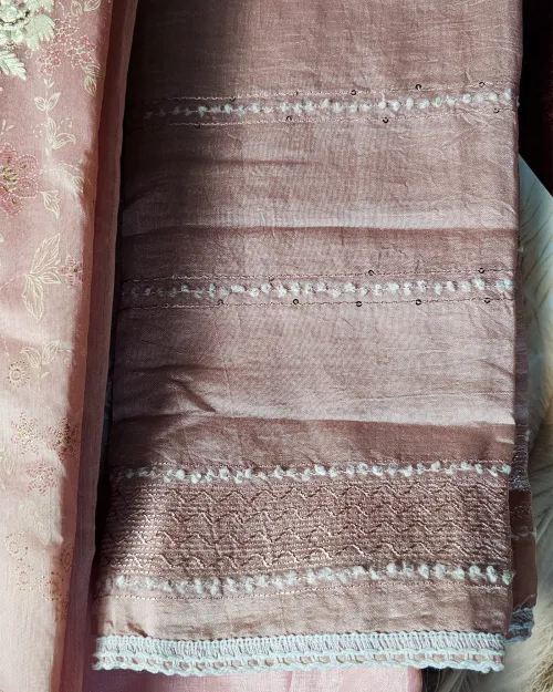 Pink Embroidered Work Casual Wear Suit