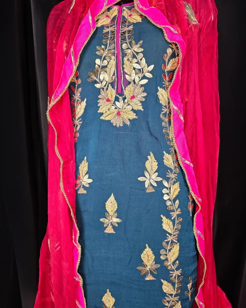 Blue Color Gota Patti Work Suit