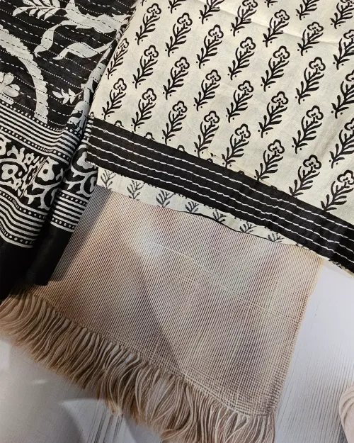 Cream Color Cotton Casual Wear Suit