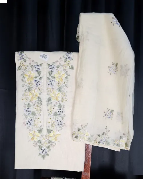 Cream Color  Cotton Fabric Suit