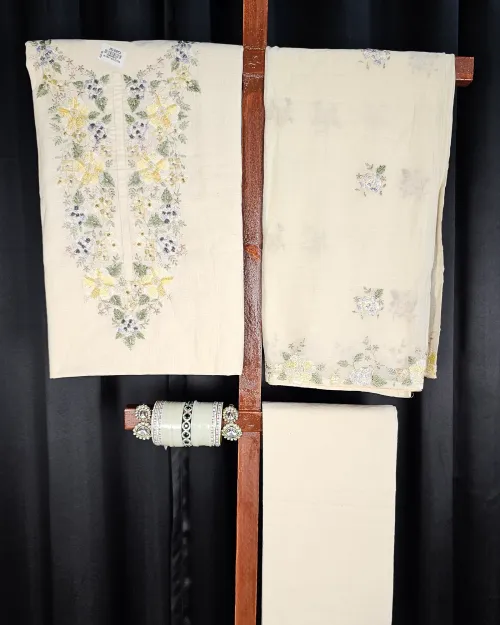 Cream Color  Cotton Fabric Suit