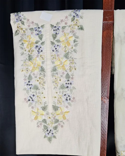 Cream Color  Cotton Fabric Suit
