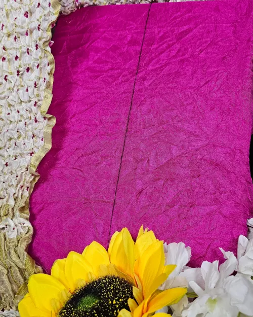 White Zari Work Silk Fabric Suit