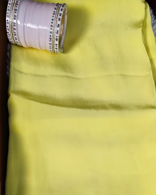 Lemon Crepe Silk Casual Wear Suit
