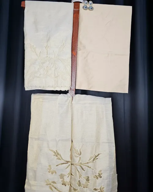 Golden Embroidery Work Chanderi Cotton Suit