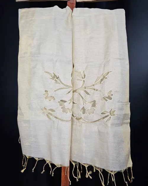 Golden Embroidery Work Chanderi Cotton Suit