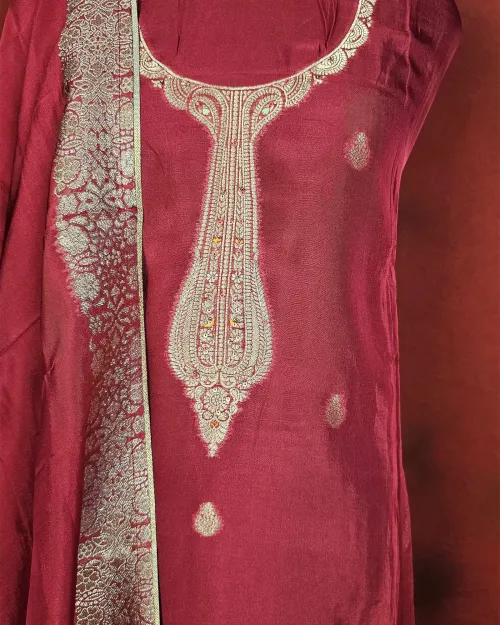 Red Color Silk Suit Set