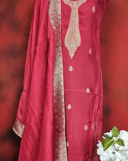 Red Color Silk Suit Set