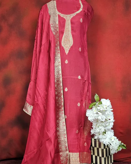 Red Color Silk Suit Set
