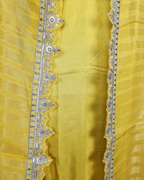 Yellow Silk Party Wear Suit