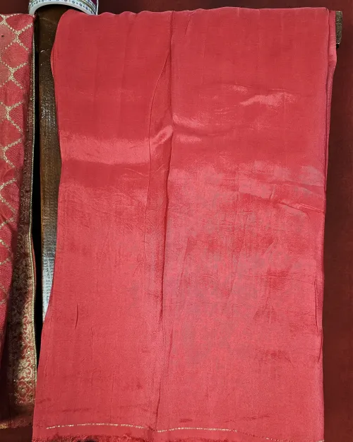 Gajari Red Zari Work Silk Suit Set