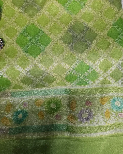 Light Green Zari Work Georgette Suit