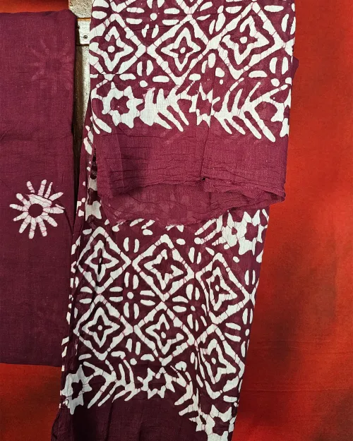 Maroon Color Cotton Salwar Suit Set