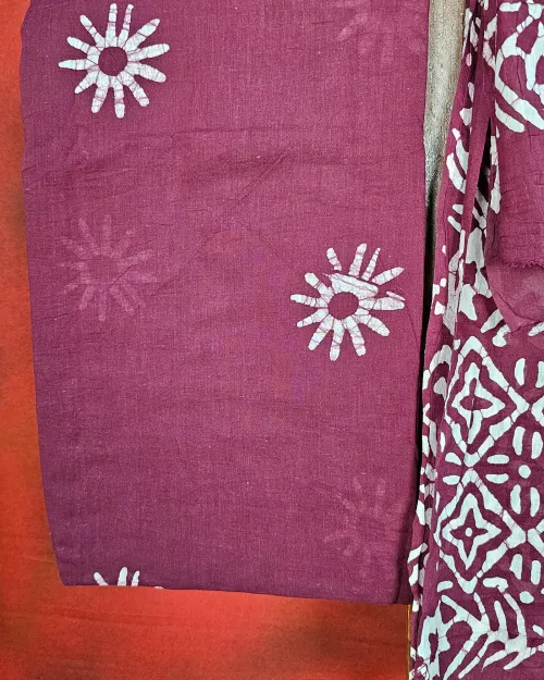 Maroon Color Cotton Salwar Suit Set
