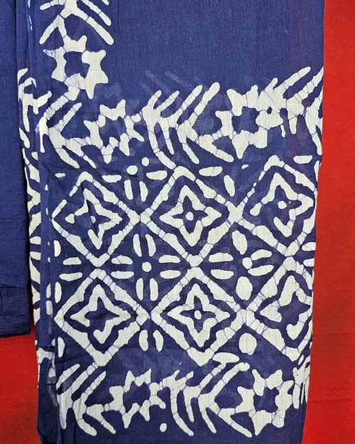 Blue Casual Wear Cotton Suit