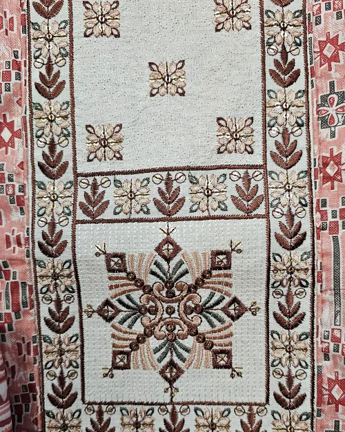 Peach Colour Cotton Unstitched Salwar Suit