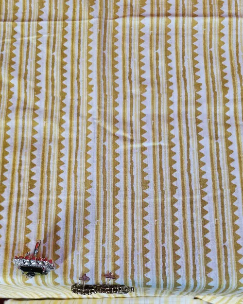 Yellow Color Cotton Unstitched Salwar Suit