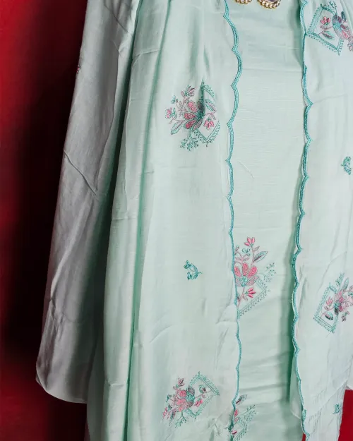 Blue Colour Cotton Unstitched Salwar Suit
