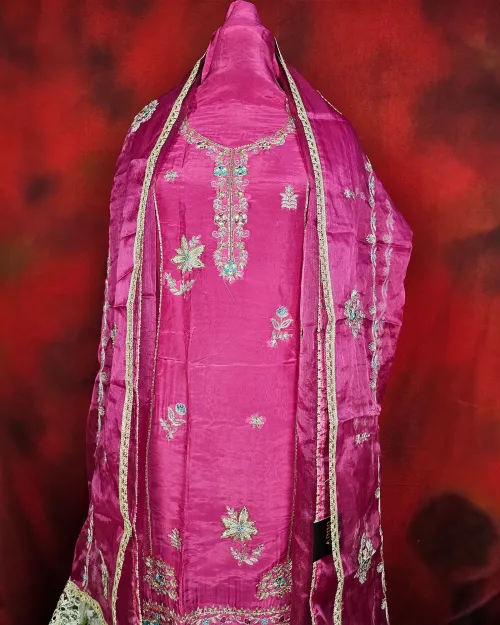 Rani Colour Organza Unstitched Salwar Suit Set