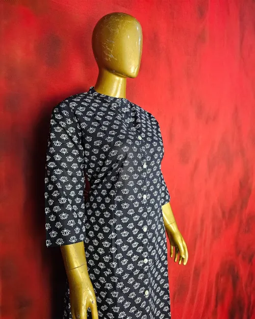 Grey Straight Readymade Cotton Suit Set
