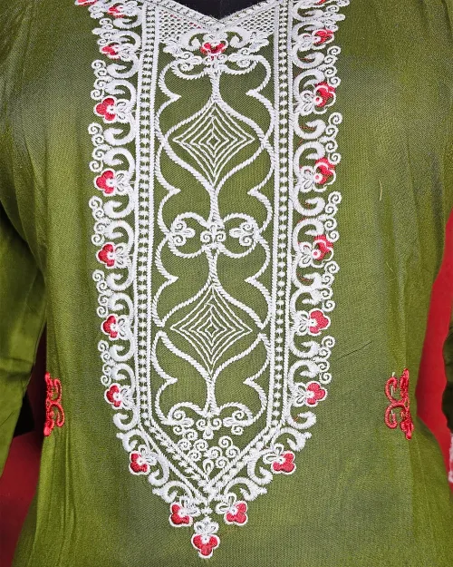 Green Color Readymade Cotton Kurti