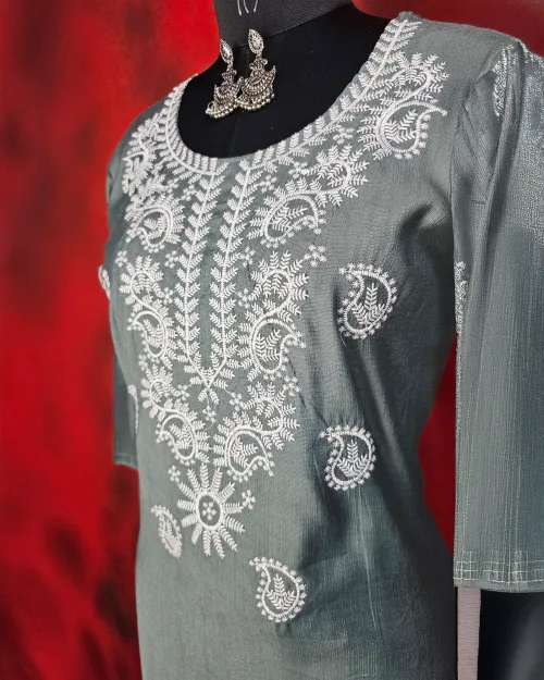 Grey Colour Readymade Kurti