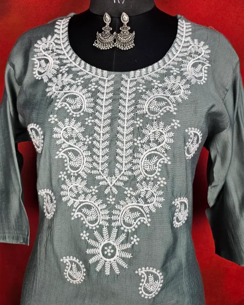 Grey Colour Readymade Kurti