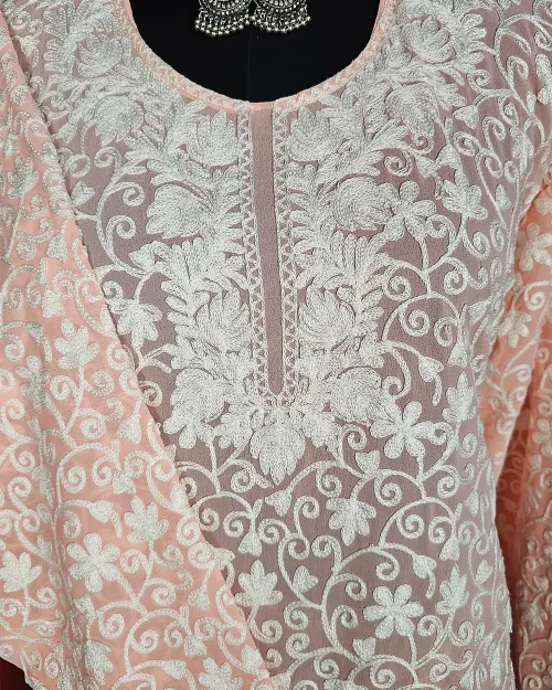 Peach Color Readymade Cotton Straight Kurti