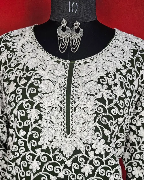 Bottle Cream Readymade Cotton Kurti