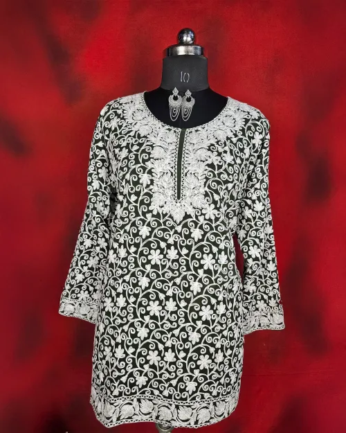 Bottle Cream Readymade Cotton Kurti