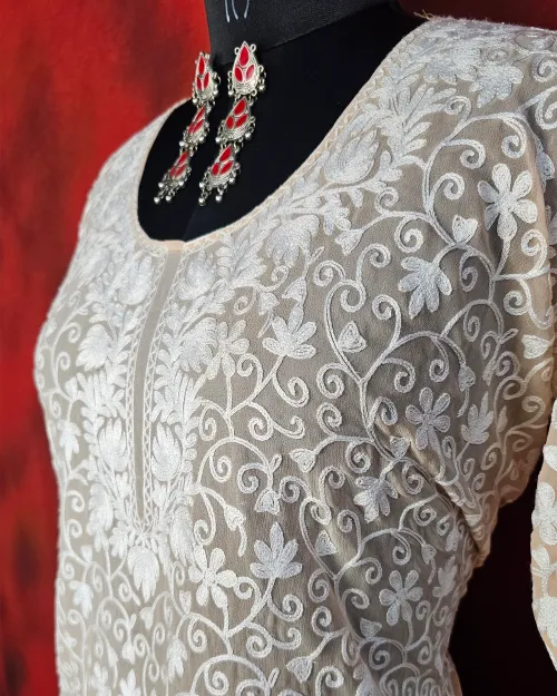 Peach Readymade Cotton Kurti