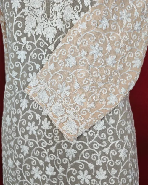 Peach Readymade Cotton Kurti